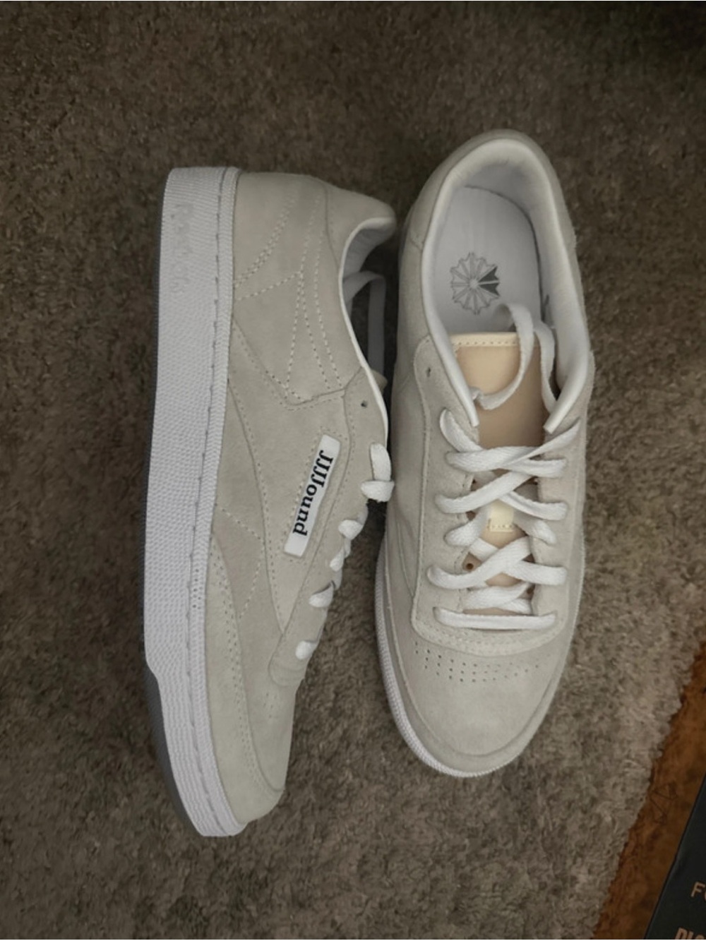 Reebok Women's Cream Suede Low-Top Sneakers